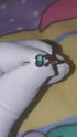 Bunter ovaler Ring aus Sterlingsilber im Smaragdschliff Luna